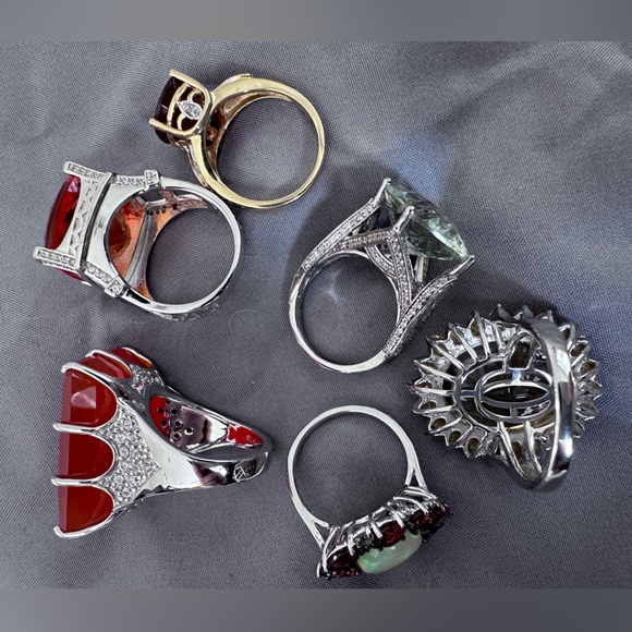 Lot of 6 large stone cocktail rings - Picture 5 of 12